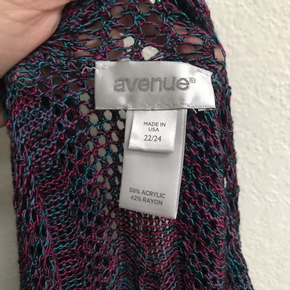 Avenue sleeveless open weave duster cardigan 22/24 - Picture 3 of 4